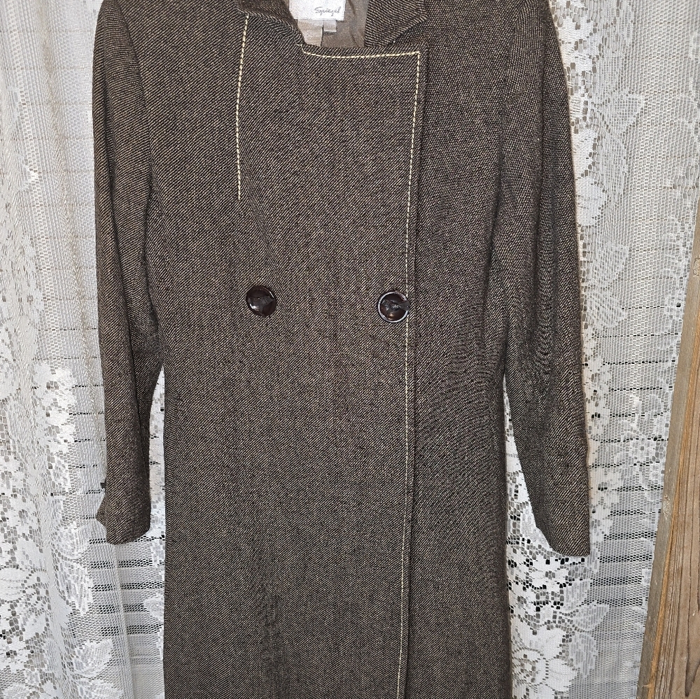 Vintage Spiegel Wool Blend Trench Coat. Womens 6P - Picture 2 of 16